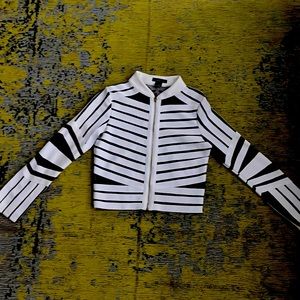 Gracia leather mesh jacket